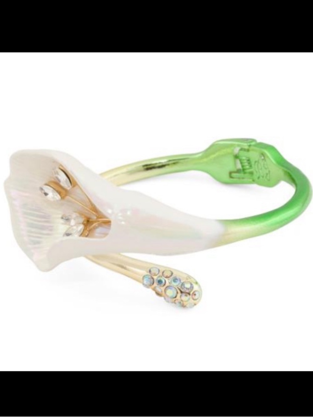 LAST ONE! BETSEY JOHNSON Calla Lily Bypass Bracelet Feminine Elegant NEW NWT